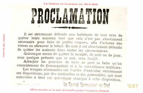 Affiche de la Première Guerre mondiale (Lunéville)